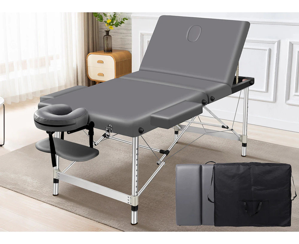 Alfordson Massage Table 3 Fold 65cm Foldable Portable Aluminium Lift Up Bed Desk