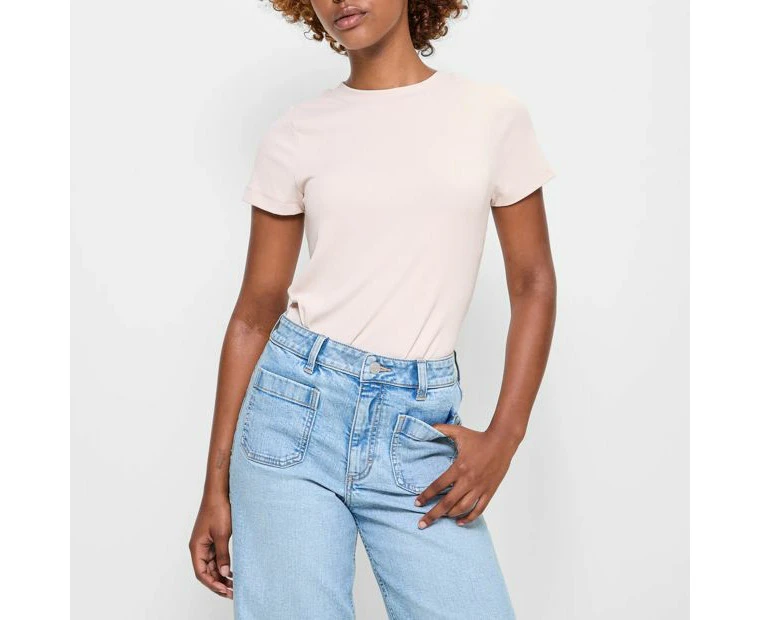 Target Petites Crew Neck Ribbed T-Shirt