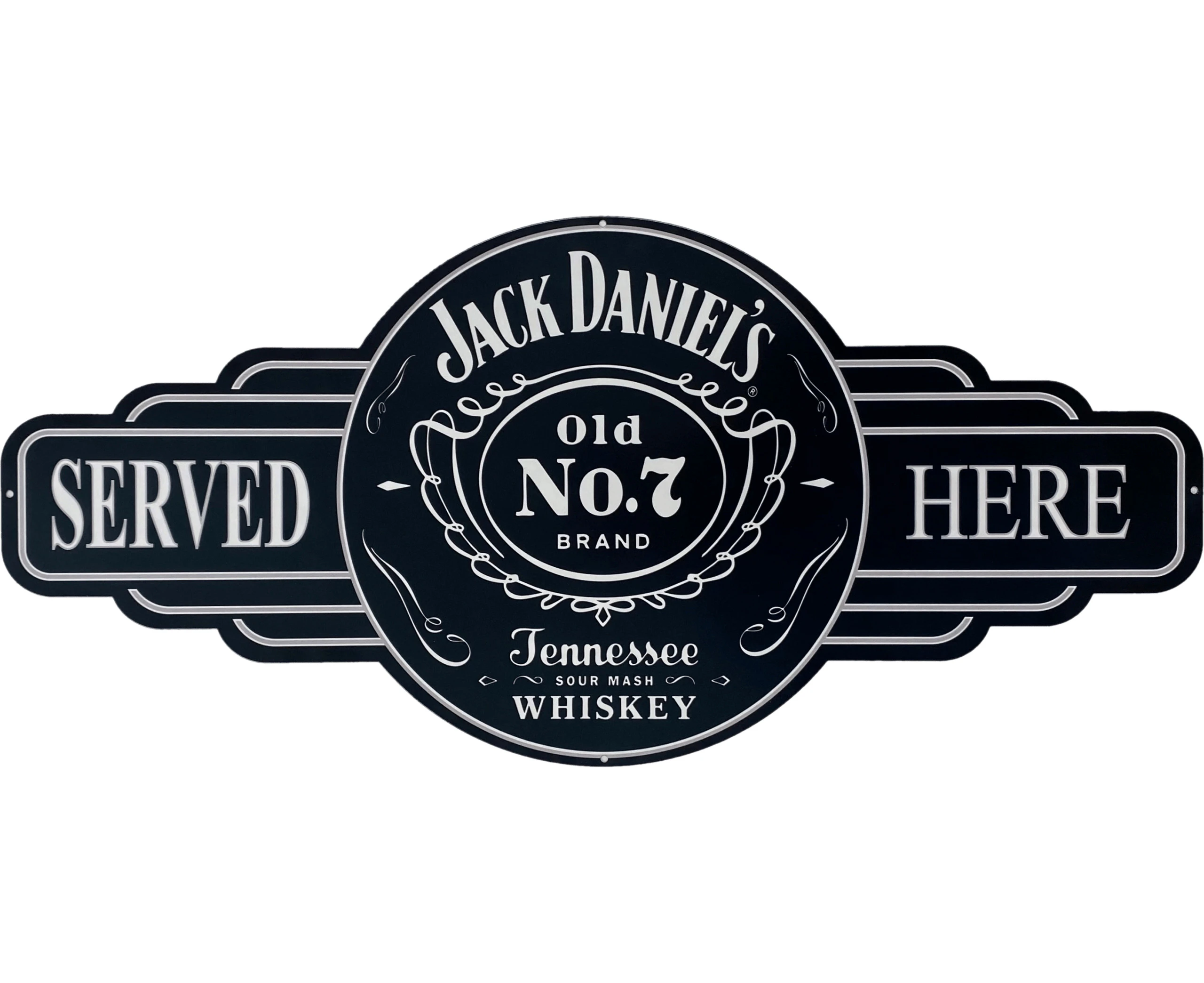 Large Jack Daniels Served Here Metal Tin Wall Sign