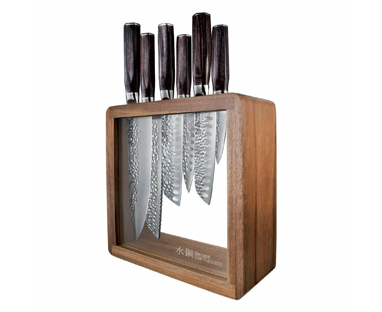 Baccarat Damashiro Emperor Mokuzai 7 Piece Knife Block