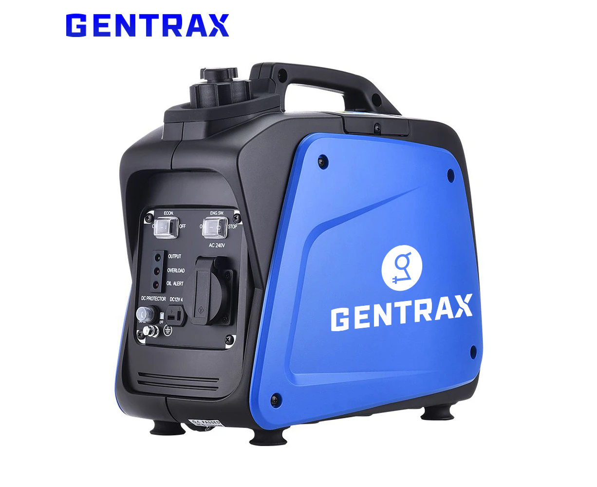 GENTRAX GT800 Inverter Generator 800W Max 700W Rated 100% Pure Sine Portable Handle Lightweight Compact Camping RV AC 240V Outlets EURO 5 Super Quiet