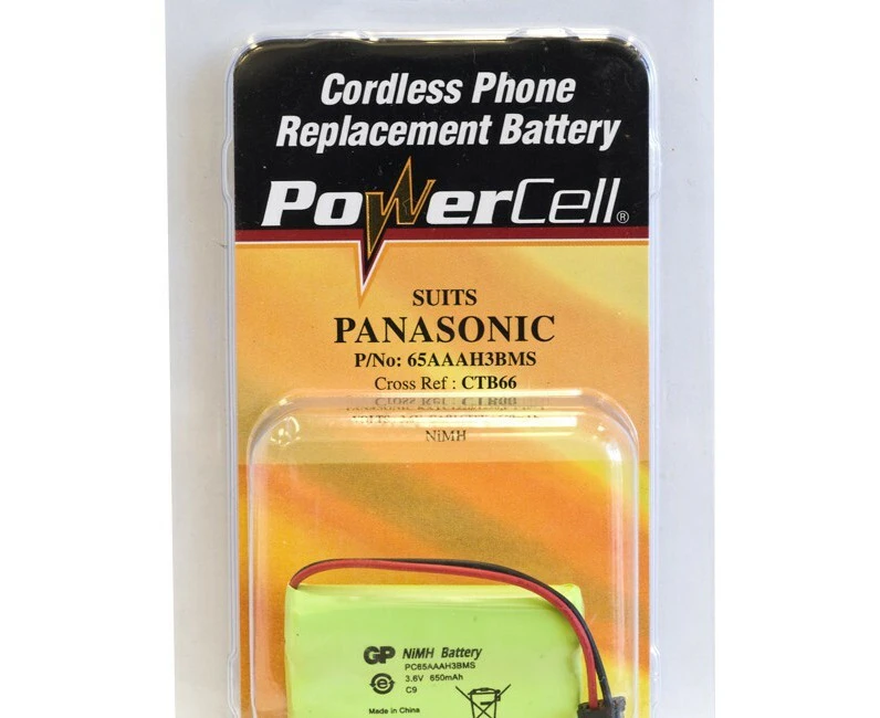 PowerCell CTB66 3.6V 650mAh NiMH Cordless Phone Replacement Battery f/Panasonic