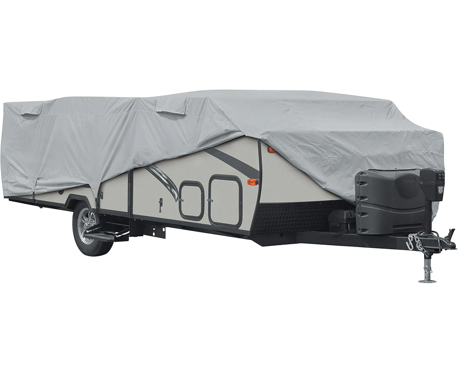 Classic Accessories Over Drive PermaPRO Folding Camping Trailer Cover, Fits 8'-10'L, Camper RV Cover, Customizable Fit, Water-Resistant, All Season Protect