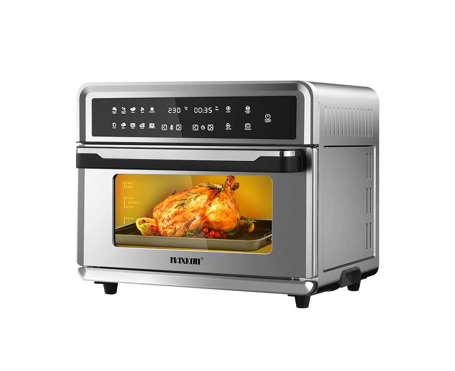 Maxkon 25L Digital Air Fryer Convection Oven Cooker 1800W Less Oil with 10 Cooking Presets