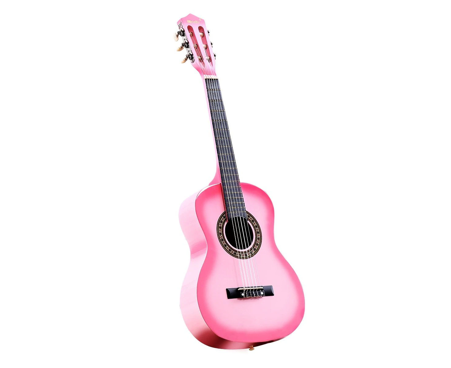 Melodic 34 Inch Kids Acoustic Guitar 6 Strings Tuner Cutaway Wooden Kids Gift Pink