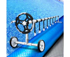 Aquabuddy pool cover 500 Micron 8x4.2m Swimming Pool Silver Solar Blanket 5.5m Roller