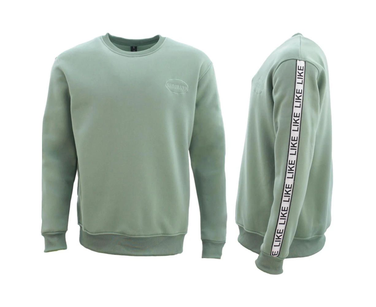 FIL Men's Fleece Crew Neck Jumper - Brooklyn/Dusty Green