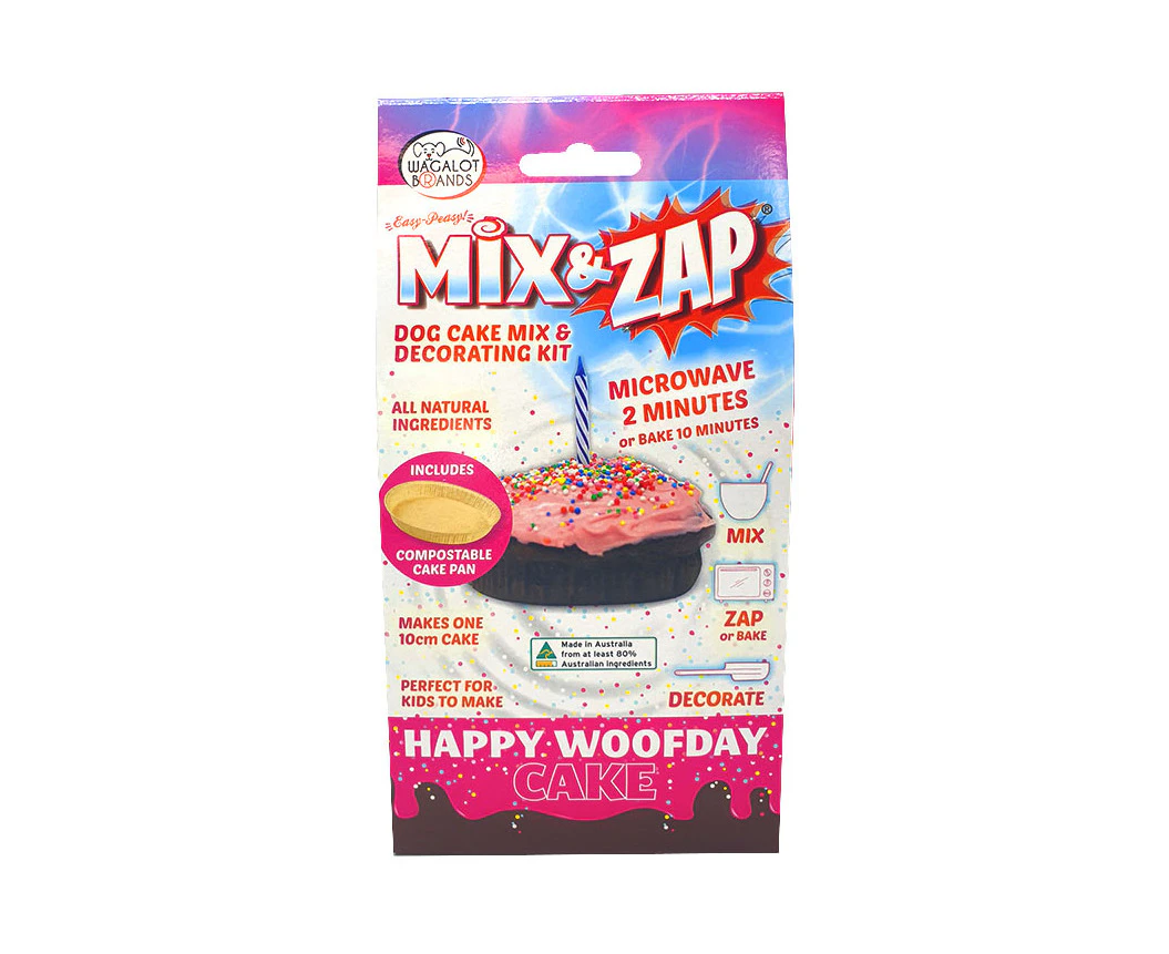 Mix & Zap Pink 10cm Happy Woofday Dog Birthday Cake Kit by Wagalot