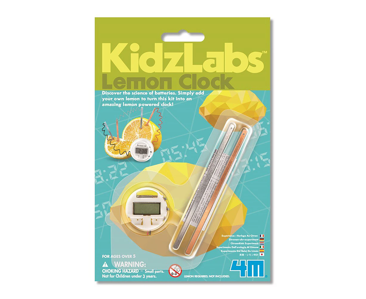 4M KidzLabs Lemon Clock Educational Kids/Children Learning Activity Toy 5y+