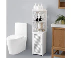 Bathroom Storage Utility Display Cabinet Stand White Waterproof 3 Shelves T2