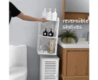 Bathroom Storage Utility Display Cabinet Stand White Waterproof 3 Shelves T2