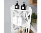 Bathroom Storage Utility Display Cabinet Stand White Waterproof 3 Shelves T2