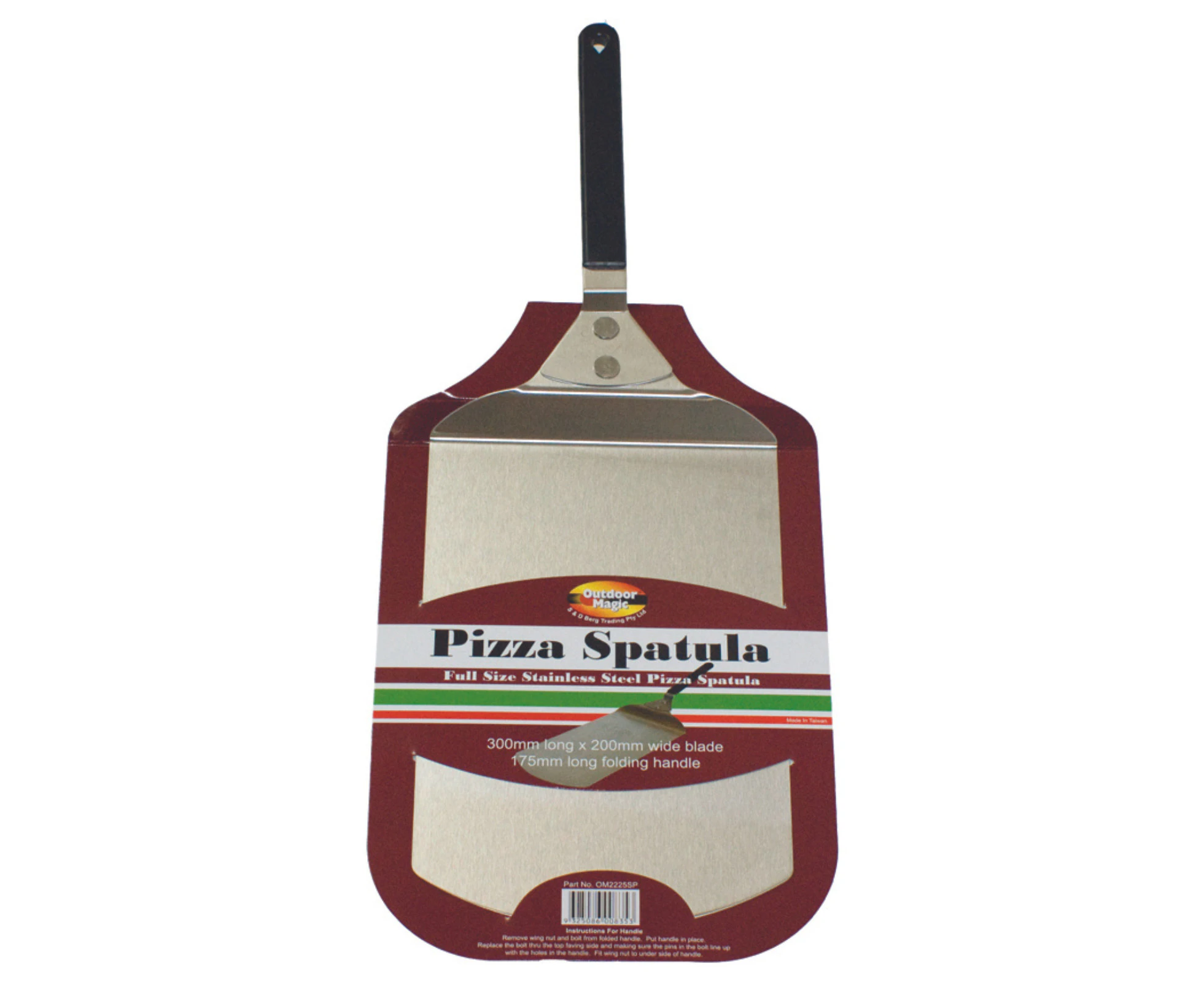 Outdoor Magic - Pizza Accessories - Pizza Spatula - Large -Stainless Steel