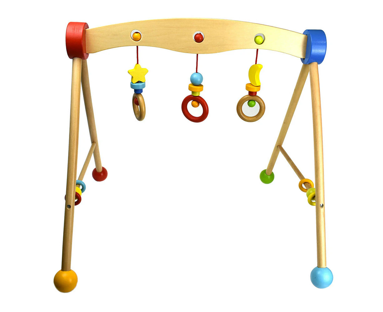 Tooky Toy 55cm Baby Gym Infant Wooden Activity/Educational Play Fun Game 6m+