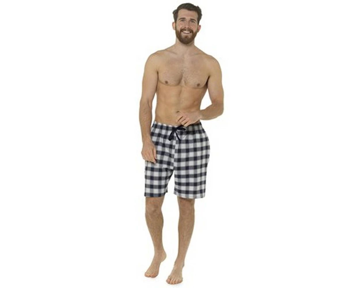 Foxbury Mens Checked Lounge Shorts (Pack Of 2) (Navy/Black) - UT1453