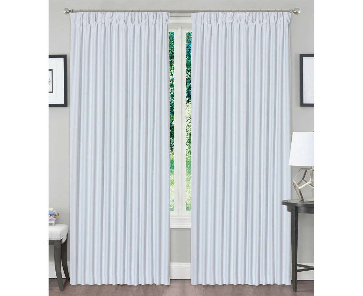 3Layers Fabric Blackout Pinch Pleat Curtain Drapes Offwhite(Silver) 1 Panel