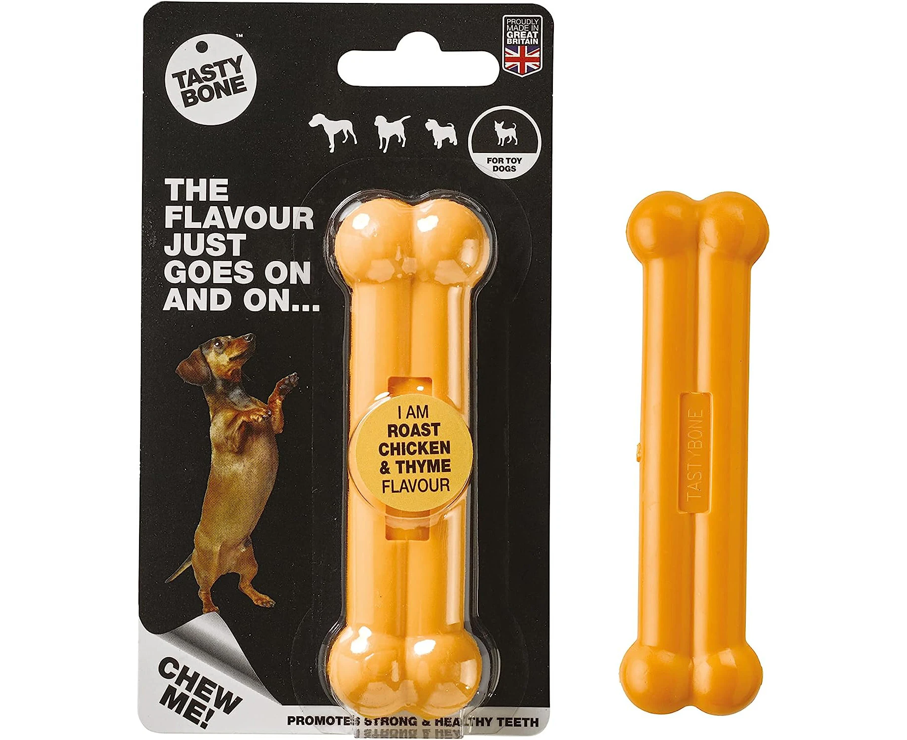 Tasty Bone Nylon Roast Chicken and Thyme Dog Chew Toy Bone Extra Small