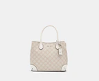 Nine West Kylene Large Satchel Bag - Mushroom Logo/Milk