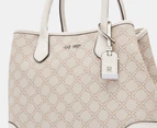 Nine West Kylene Large Satchel Bag - Mushroom Logo/Milk