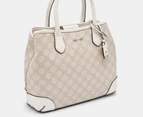 Nine West Kylene Large Satchel Bag - Mushroom Logo/Milk