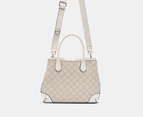 Nine West Kylene Large Satchel Bag - Mushroom Logo/Milk