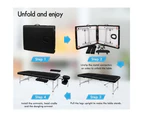 75Cm Massage Table 2 Fold Portable Bed Desk Aluminium Lift Up - Black