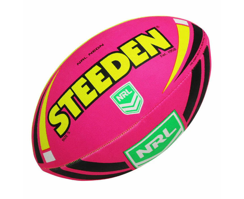 Steeden NRL Neon Football [Colour: Pink/Yellow]