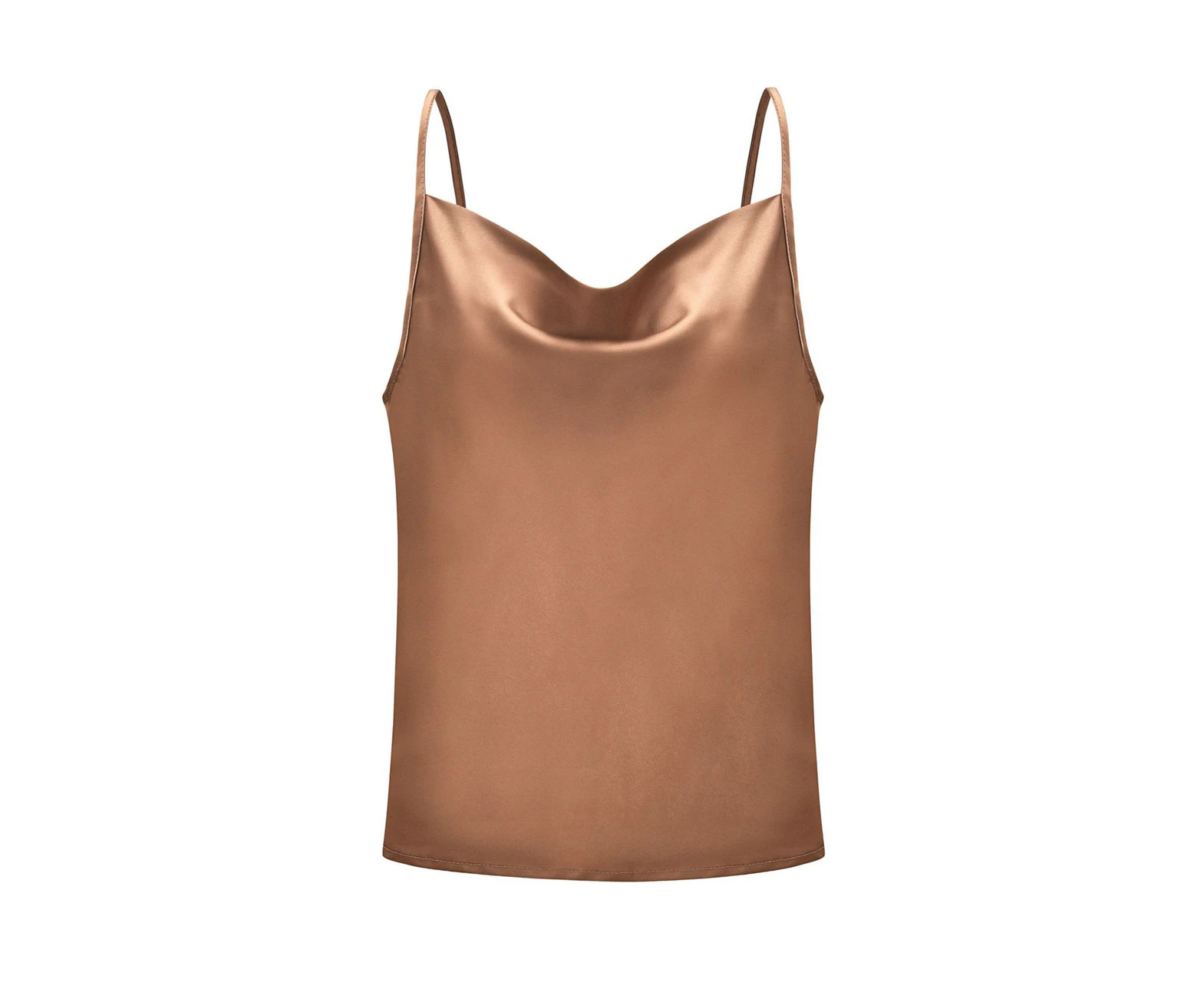 Satin Strappy Cami Top- Bronze