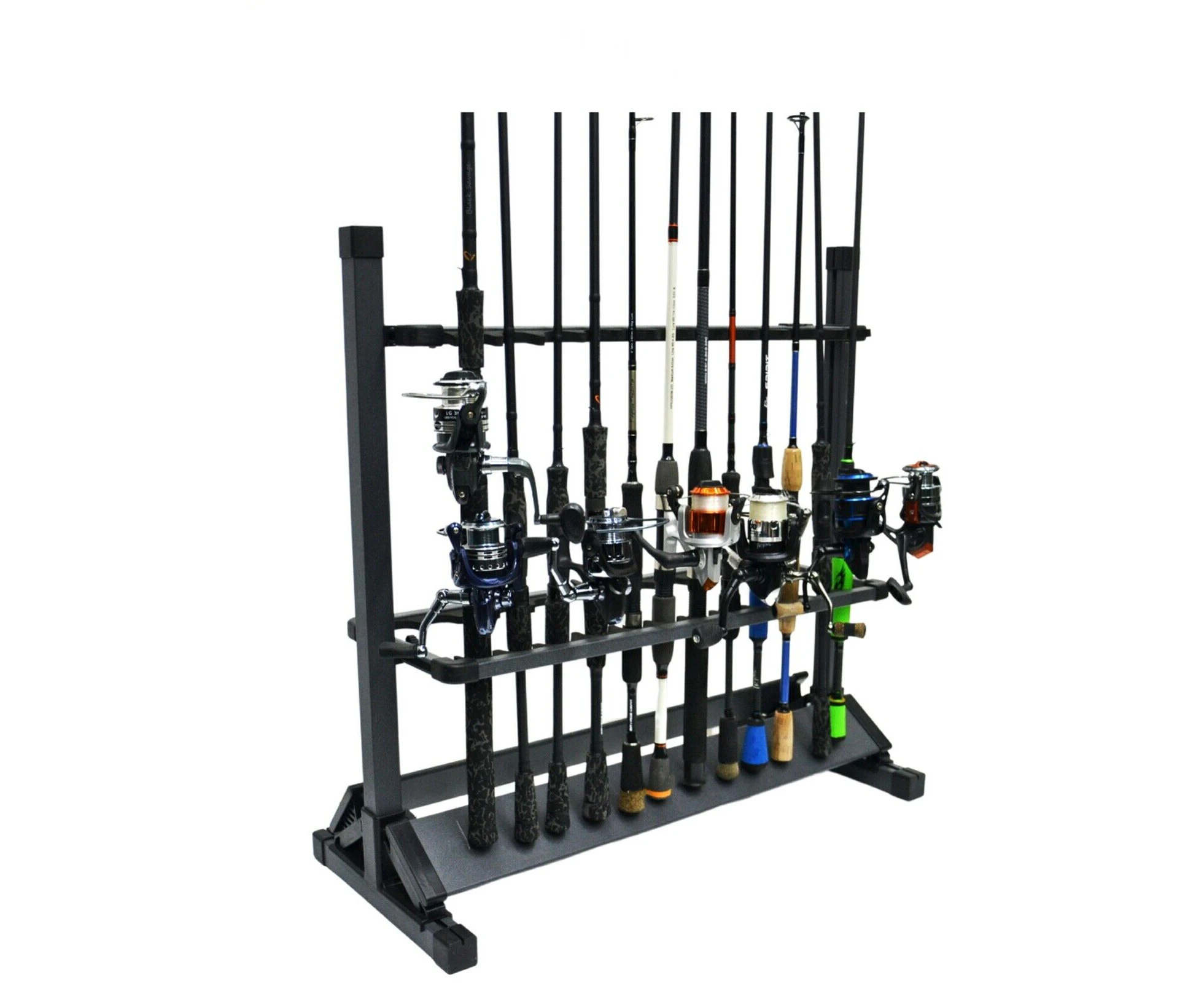 Premium Heavy Duty Fishing Rod Rack Holder Stand | Hold up to 24 Rod Pole