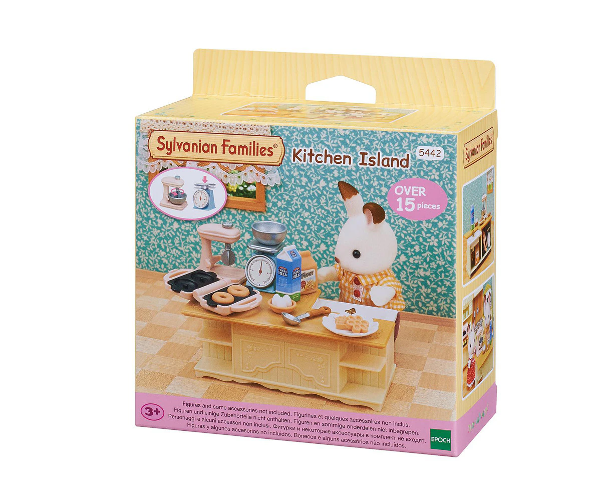 18pc Sylvanian Families Kitchen Island Kids Dollhouse/Miniature Toy Set 3y+