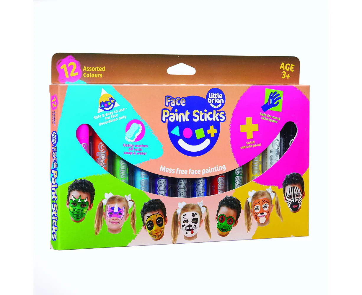 12pc Little Brian Face Paint Sticks Classic Kids/Childrens Play Toy 3+