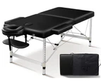 ALFORDSON Massage Table 2 Fold 75cm Portable & Foldable (Black)