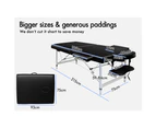 ALFORDSON Massage Table 2 Fold 75cm Portable & Foldable (Black)