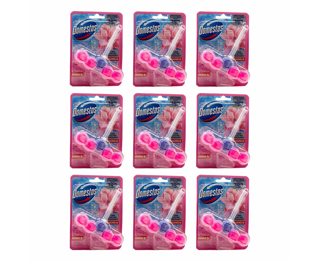 9PK Domestos 50g Toilet Cage Cleaner Power 5 Home/Bathroom Fragrance Magnolia