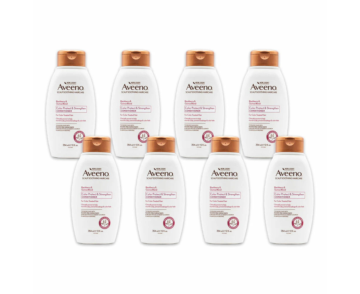 8PK Aveeno Color Protect & Strengthen Conditioner 354ml Blackberry & Quinoa