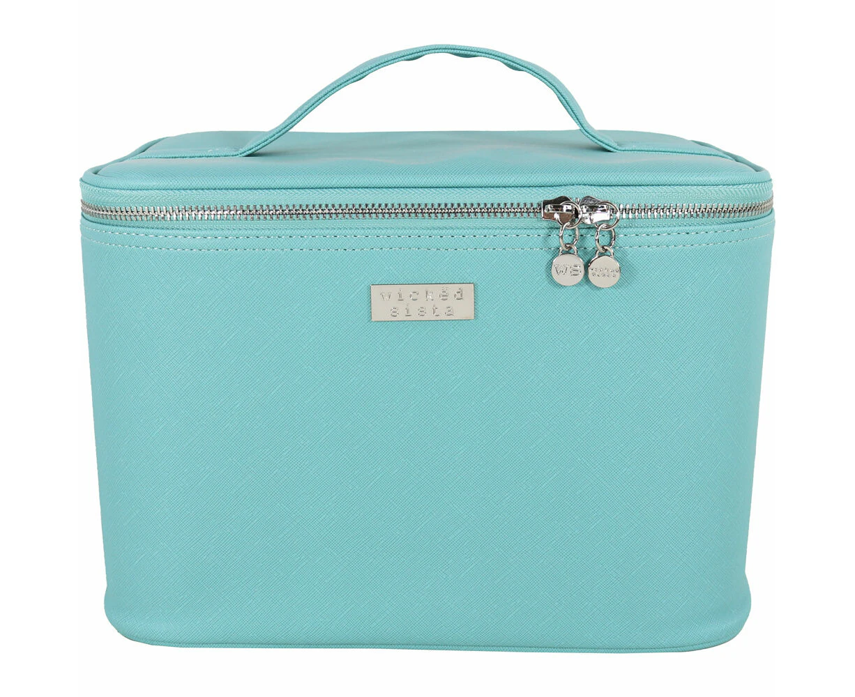 Wicked Sista Premium Large Beauty Womens Makeup Storage Case 28x19.5cm Teal