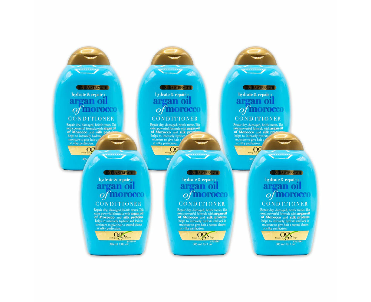 6PK Ogx Hydrate & Repair w/ Argan Oil Morocco 385ml Hair Treatment Conditioner