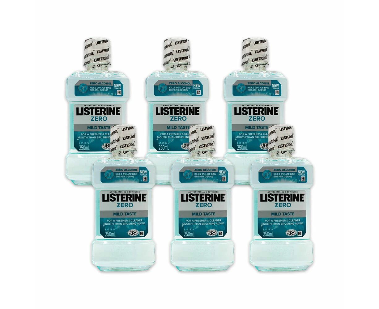 6PK Listerine Antibacterial Mouthwash 250ml Oral Hygiene Mouth Freshener Zero