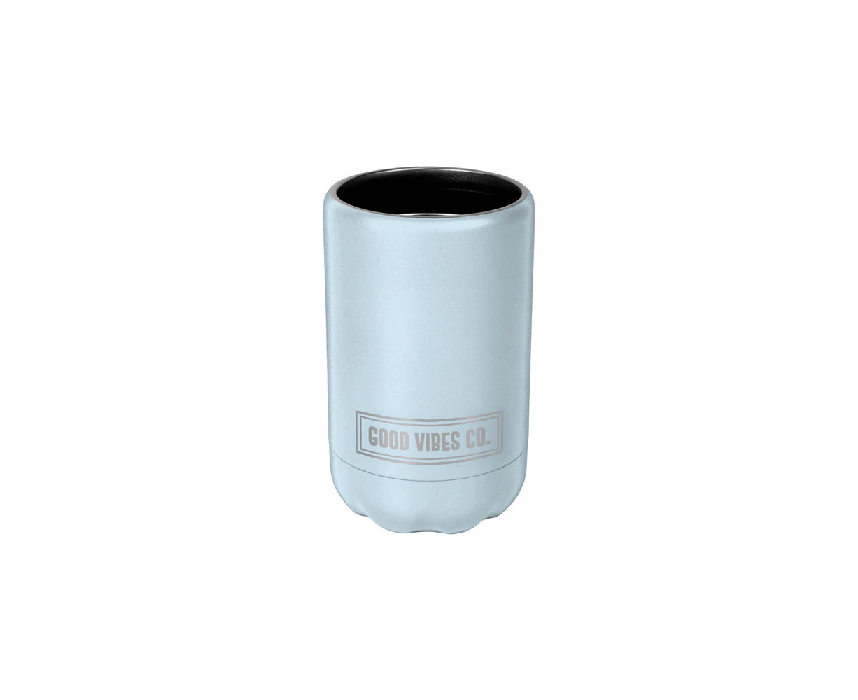 Good Vibes Outdoor Can Cooler Double Walled Stainless Steel 12x7.5cm Bay Blue