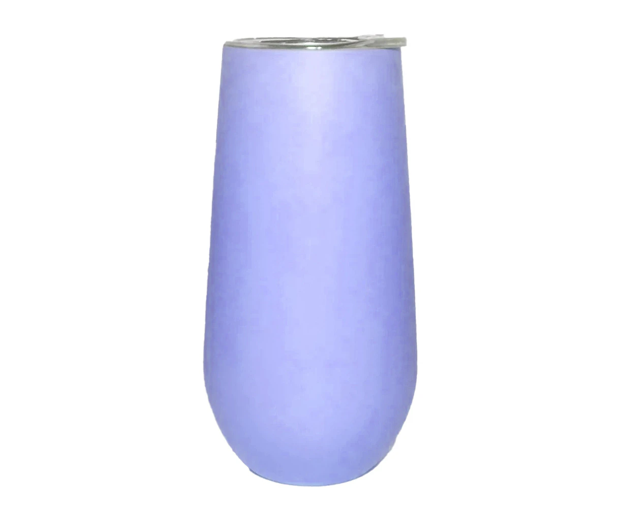 Good Vibes Can Cooler Double Walled Stainless Steel Skinny 14.5x7cm Bay Blue