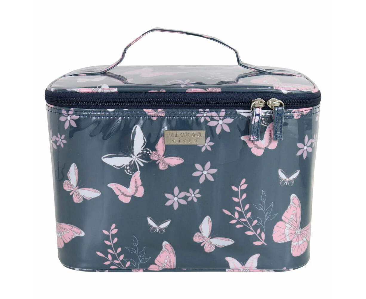 Wicked Sista Butterfly Floral Large 28x20cm Womens Travel Beauty Cosmetic Case