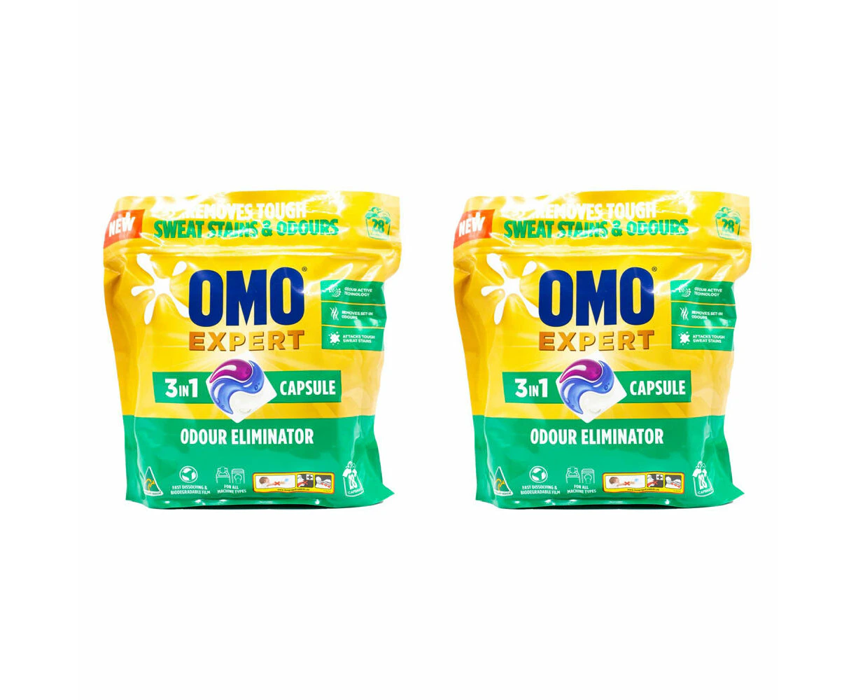 56pc Omo Expert Odour Eliminator 3 In 1 Laundry Detergent Capsules Pods