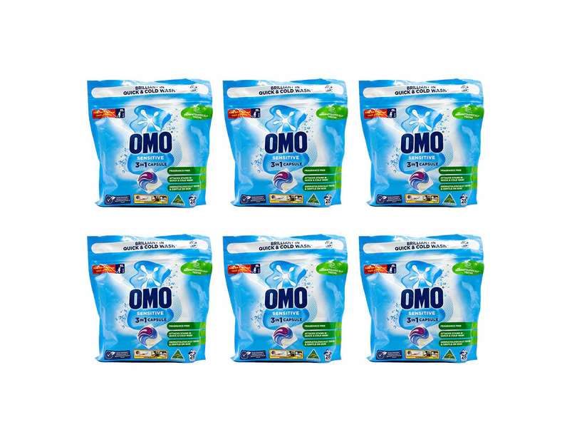 168pc Omo Sensitive 3 in 1 Dermatologically Tested Laundry Detergent Capsules