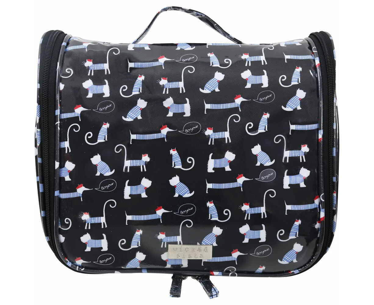 Wicked Sista French Pets 25x21cm Waterproof Travelling Bag w/ Hook Black