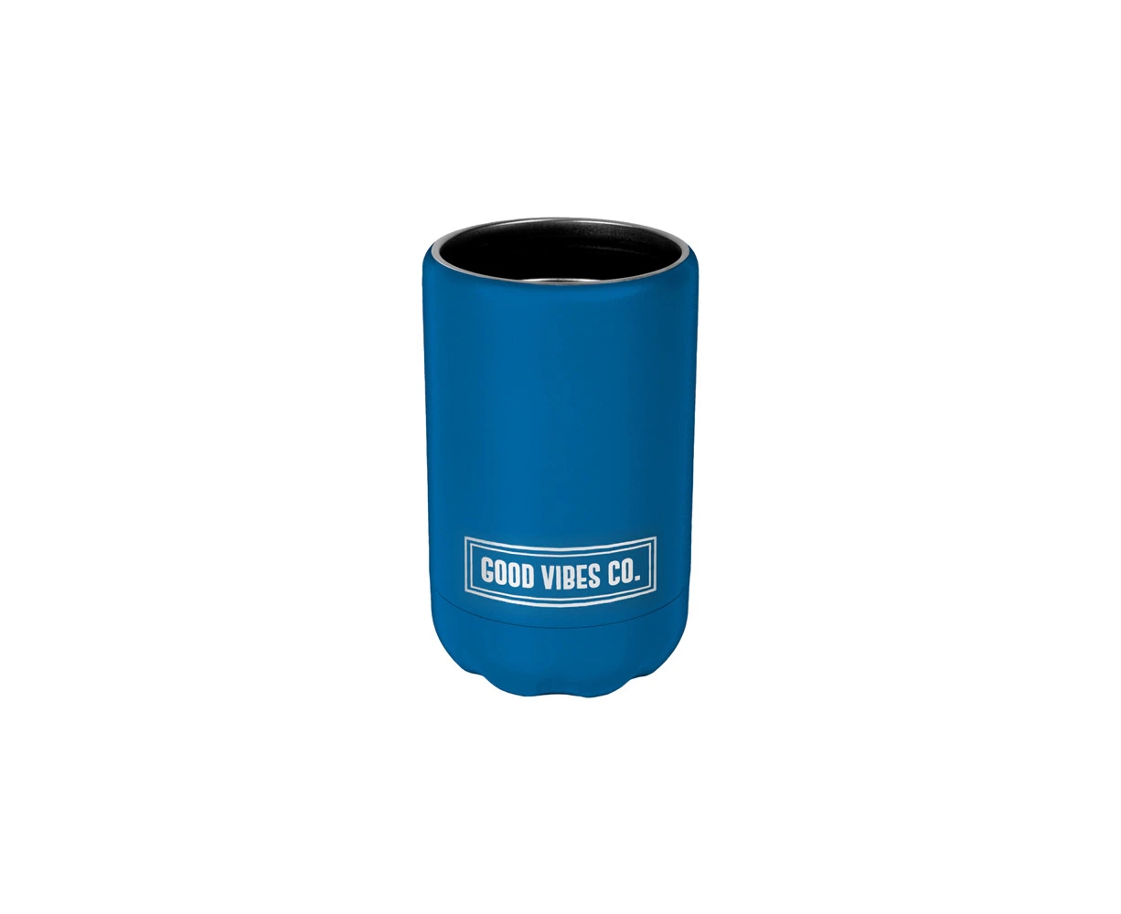 Good Vibes Can Cooler Double Walled Stainless Steel 12x7.5cm Peacock Blue