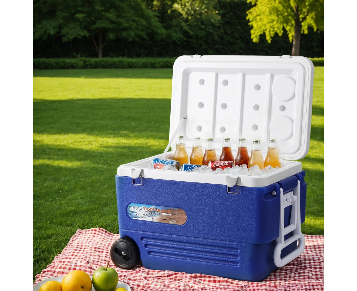 Glacio 60L Portable Ice Cooler Box With Wheels Camping Fridge