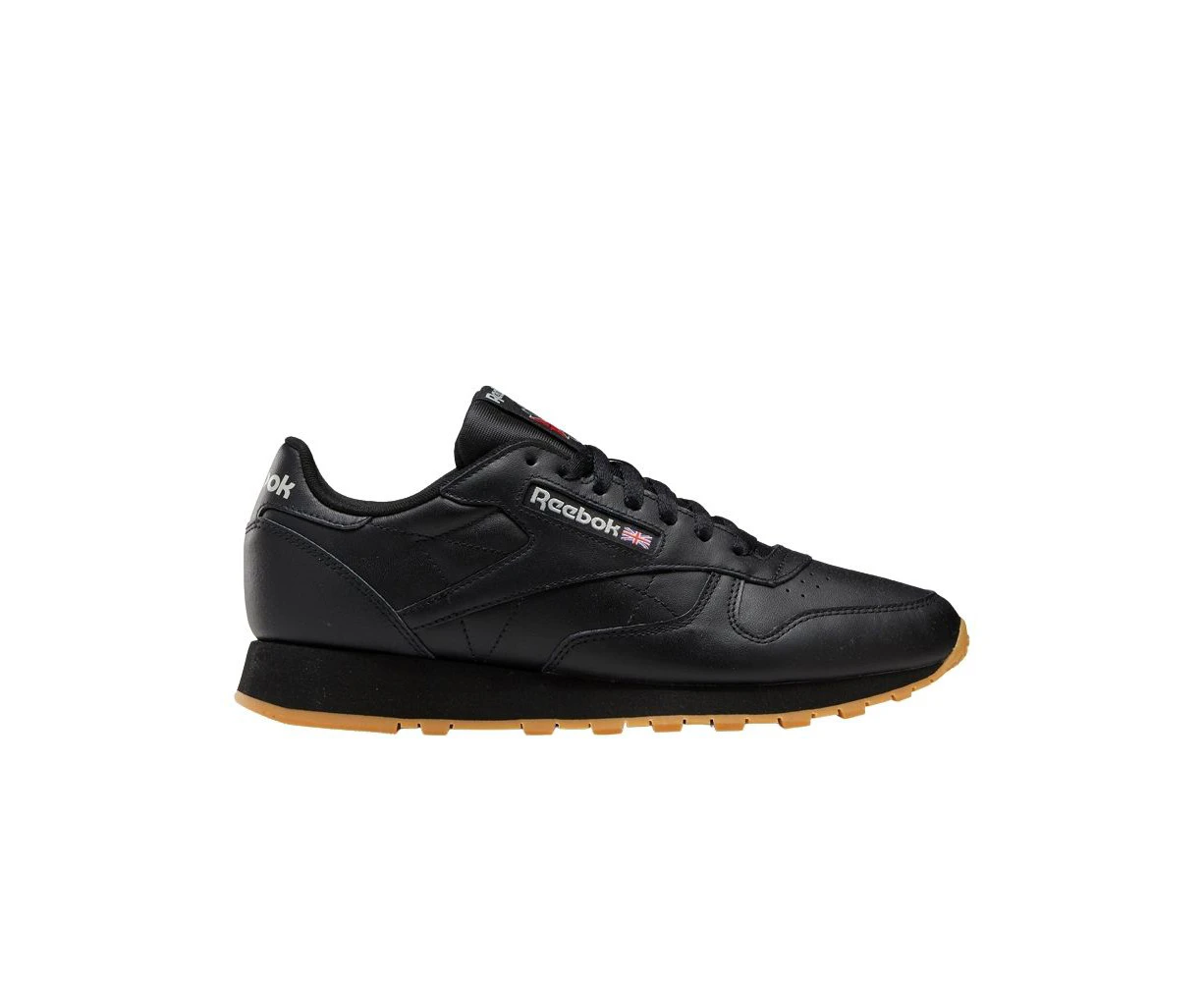 Reebok Classic Leather Shoes Black/Pure Grey 5 Unisex Casual Footwear