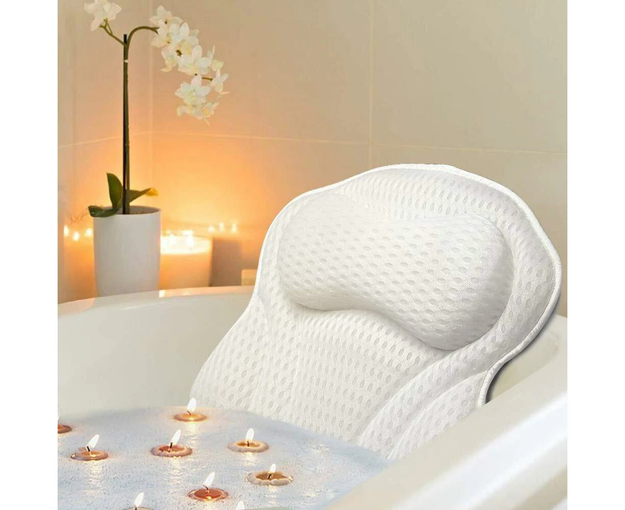 Mesh Bath Pillow Home 4D Back Neck Support Bathtub Spa Hot Tub Suction Cups New