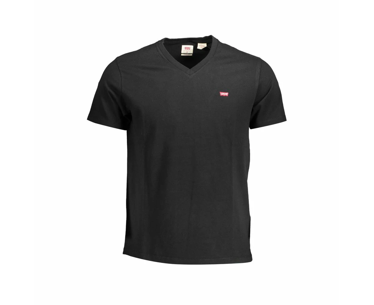 Levi's Black Cotton Men T Shirt