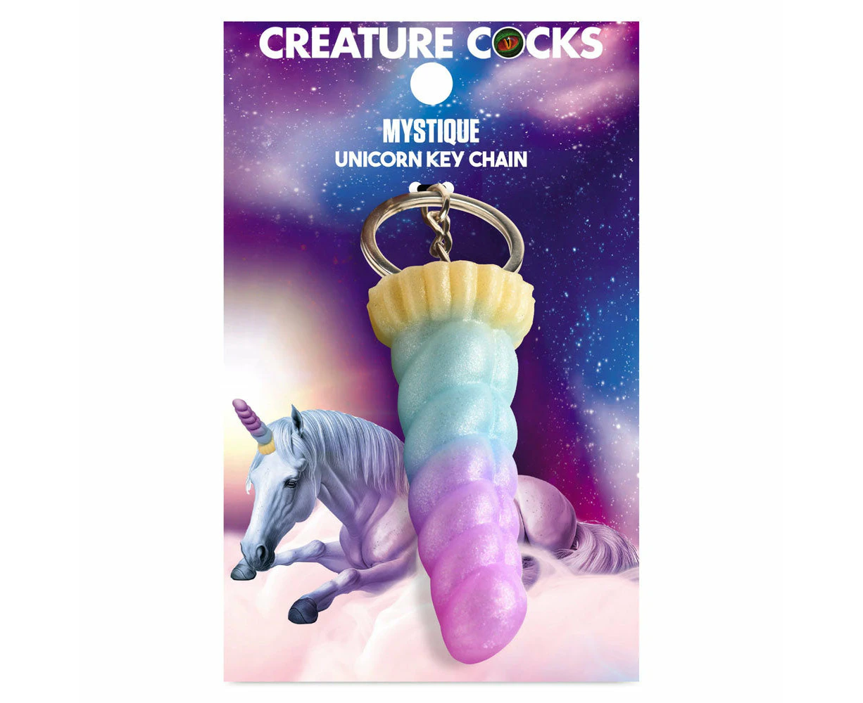 Creature Cocks Mystique Unicorn Silicone Key Chain Multi Color